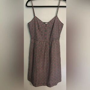 J. Crew Womens 6 Dress Pink Blue Pockets Spaghetti Straps Back‎ Zip Knee Length